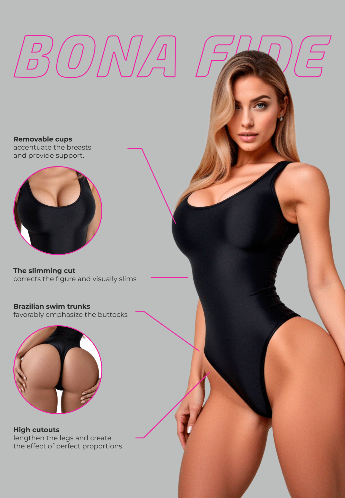 Bodysuit Second Skin Body Black - Bona Fide