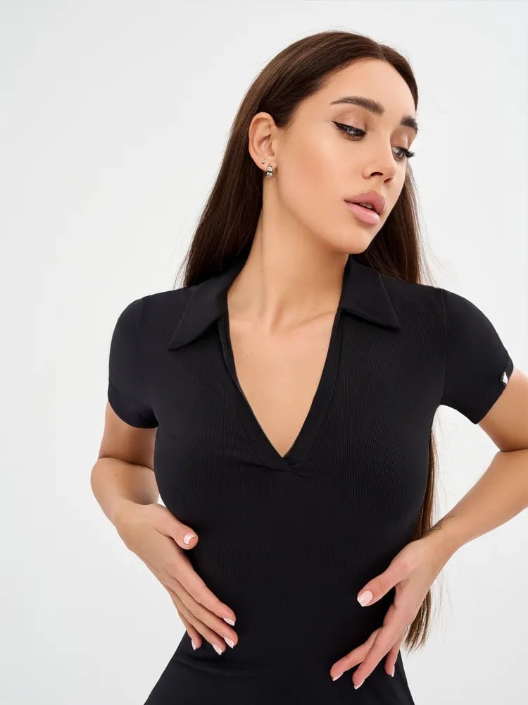 Dress Polo Black Rib - Bona Fide