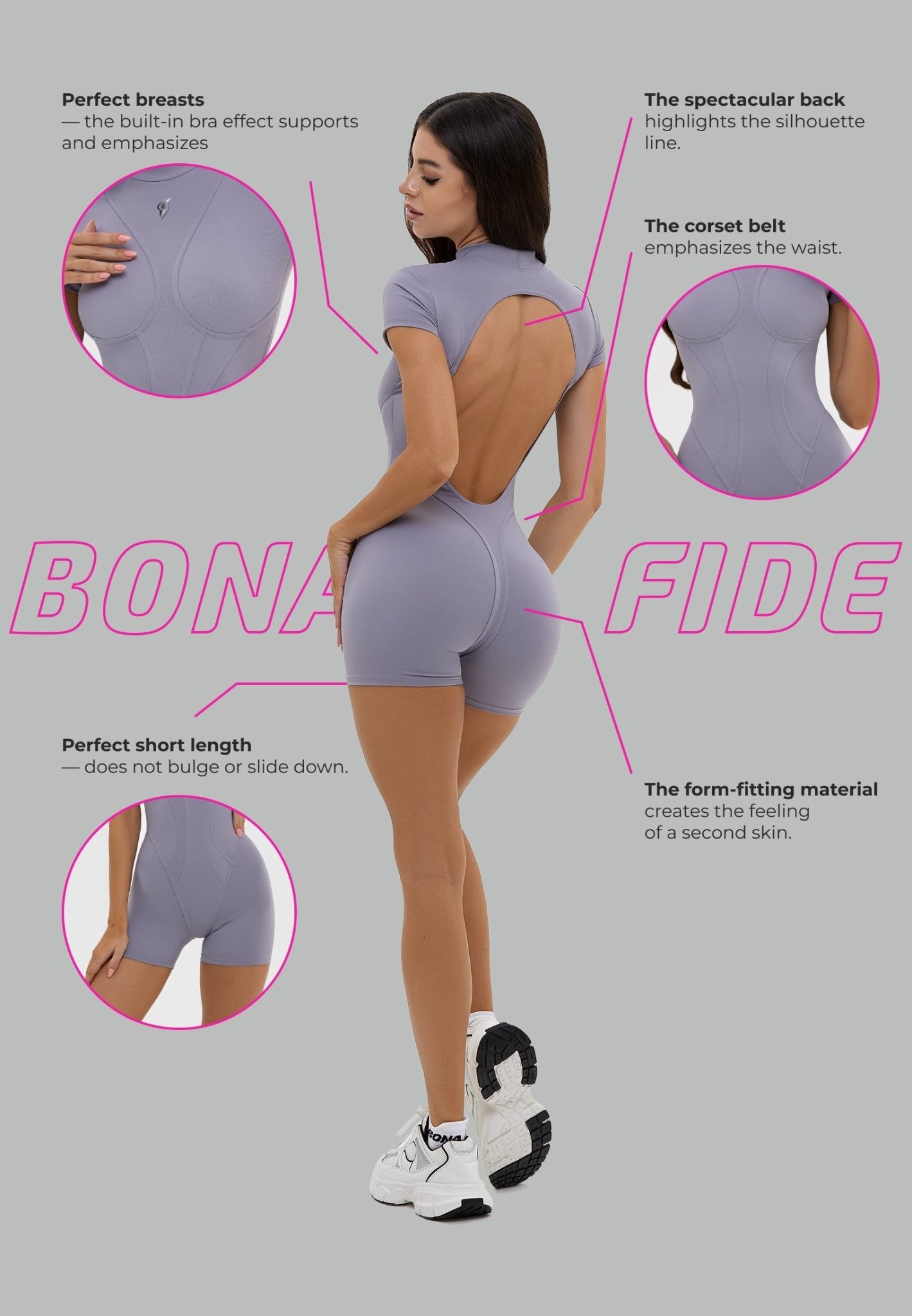 Jumpsuit Extra Sexy Back Gray - Bona Fide