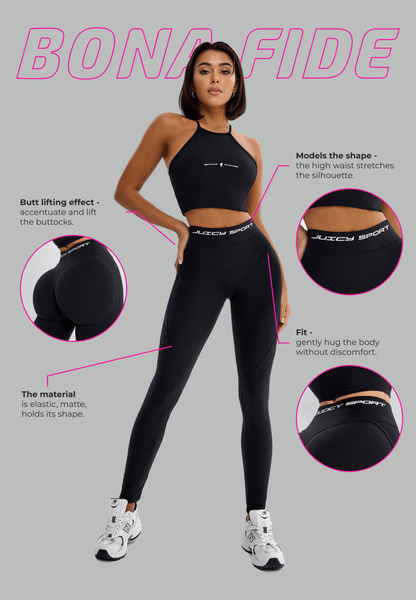 Leggings Extra Sex - Push Up Juicy Black - Bona Fide