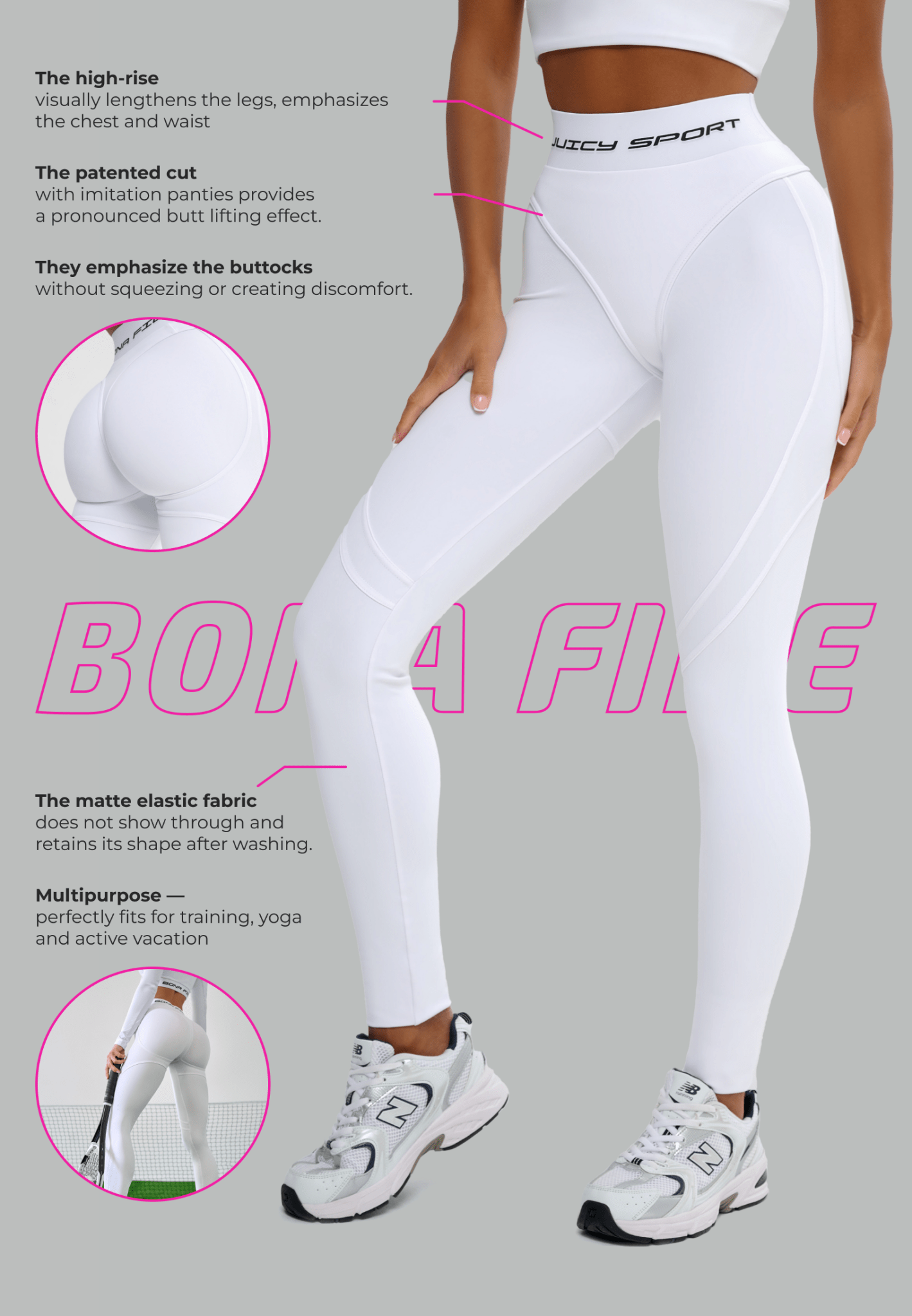 Leggings Extra Sex Push - Up Juicy White - Bona Fide
