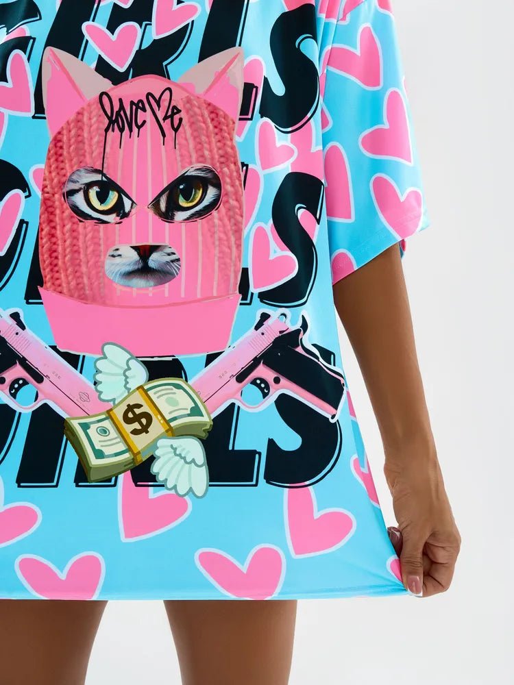 OVERSIZE T-shirt Meow Criminal - One size - Bona Fide