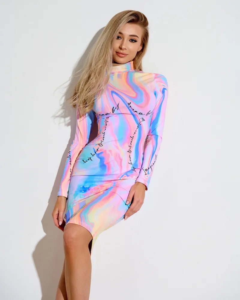 Polo Neck Dress Crystal - Bona Fide