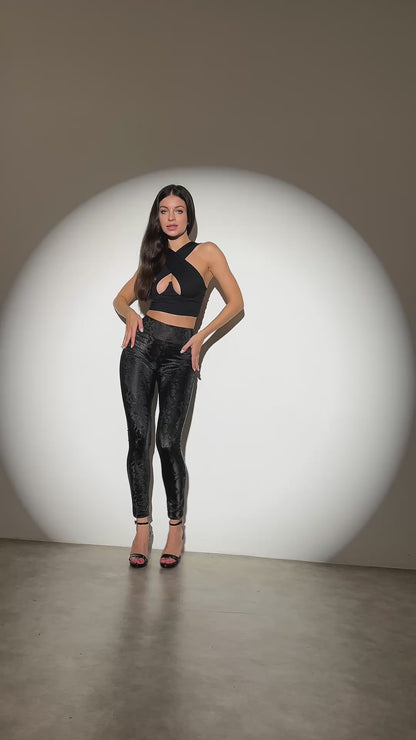 Leggings Leather Black Mamba