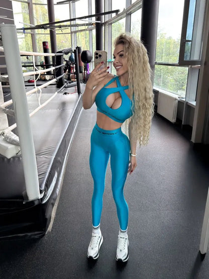 Sports Bra Heart Crush Top Juicy Sky Blue - Bona Fide