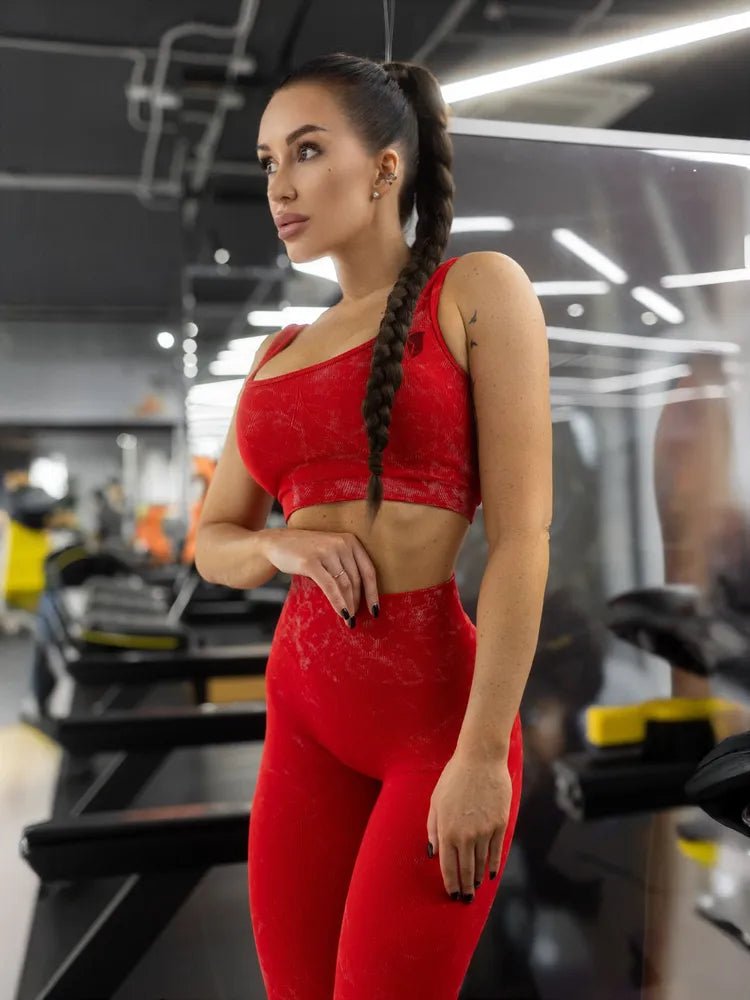 Sports Bra Marble Top Red - Bona Fide