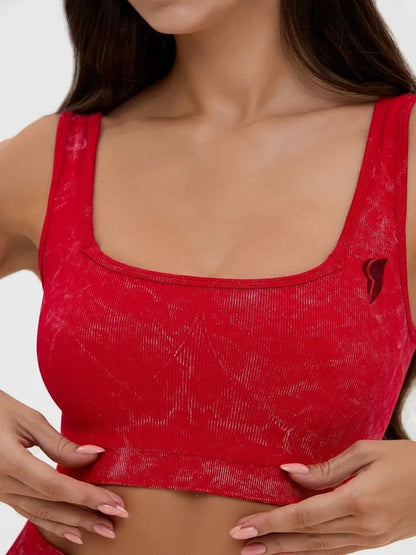 Sports Bra Marble Top Red - Bona Fide