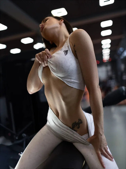 Sports Bra Marble Top White - Bona Fide