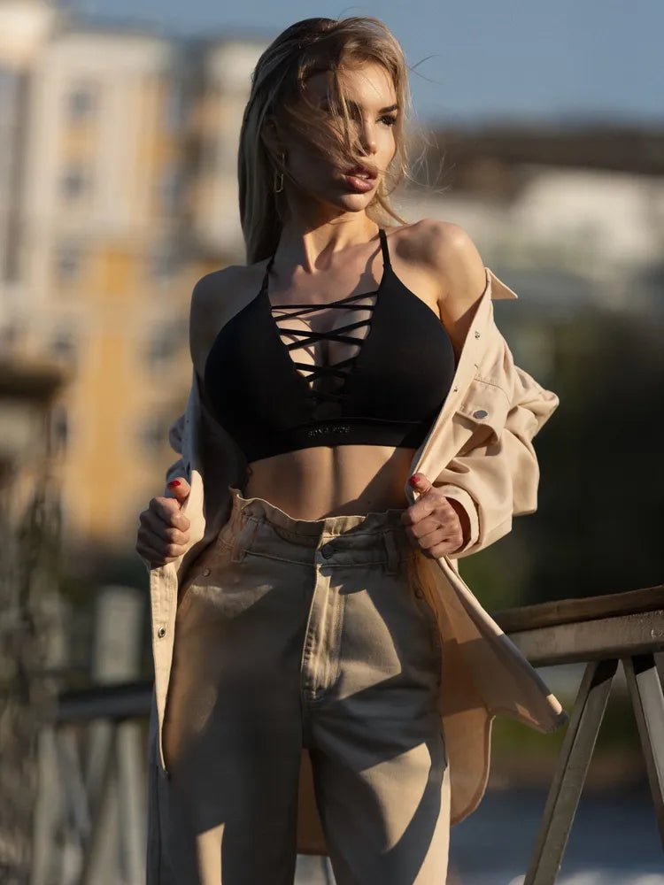 Sports Bra X Top Black - Bona Fide