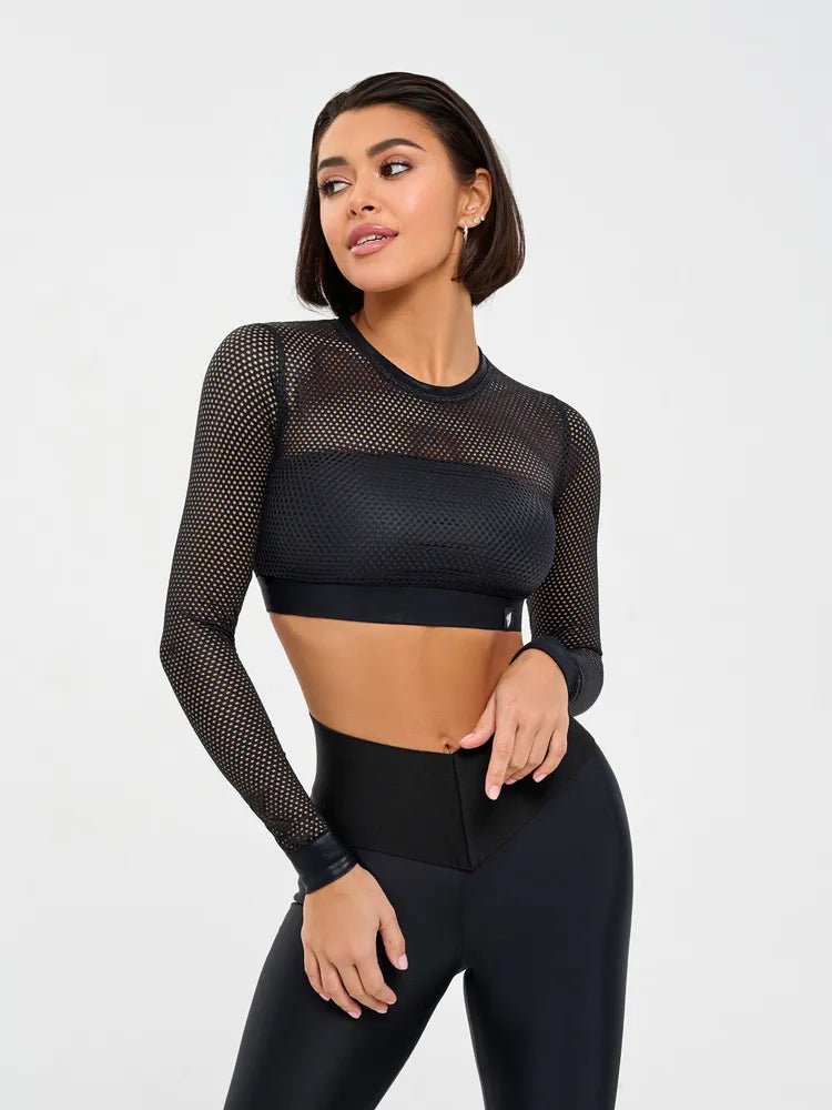Workout Mesh Top Mini Fresh Black - Bona Fide