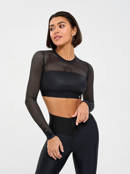 Workout Mesh Top Mini Fresh Black - Bona Fide