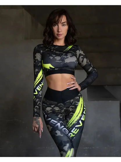 Workout Top Rashguard Midi Revenge Lime - Bona Fide
