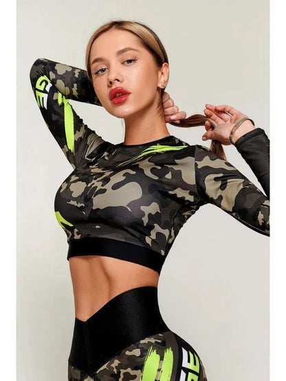 Workout Top Rashguard Midi Revenge Lime - Bona Fide