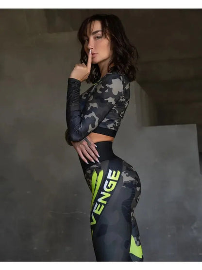 Workout Top Rashguard Midi Revenge Lime - Bona Fide