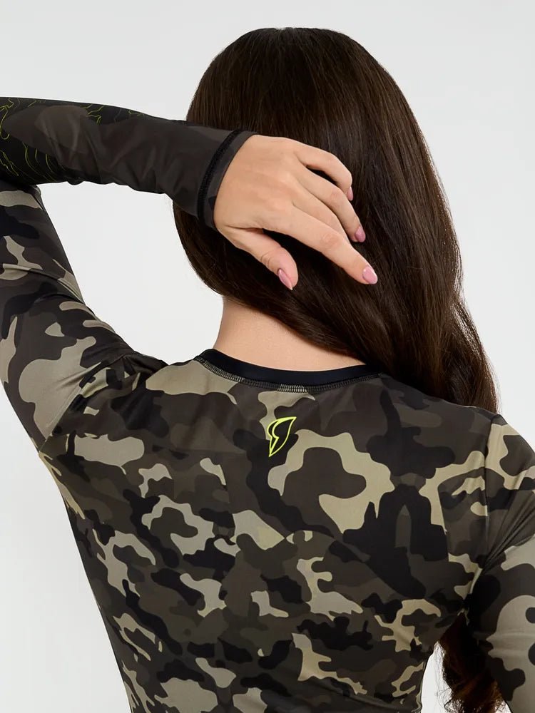Workout Top Rashguard Midi Revenge Lime - Bona Fide