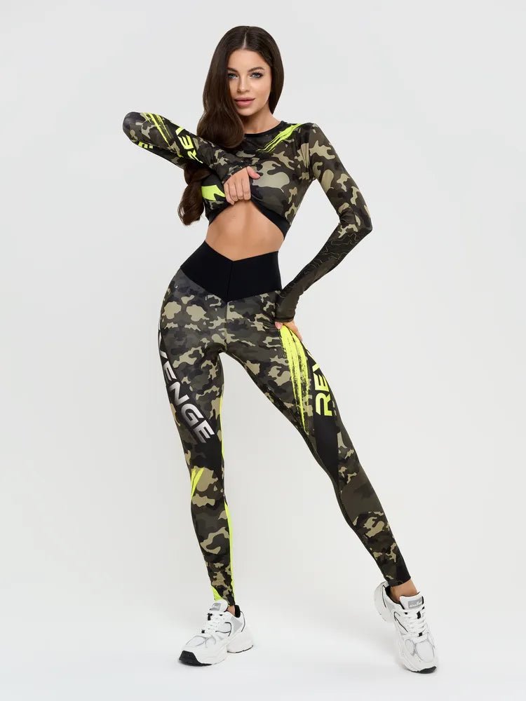 Workout Top Rashguard Midi Revenge Lime - Bona Fide
