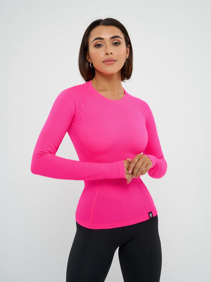 Workout Top Round Neon Pink - Bona Fide