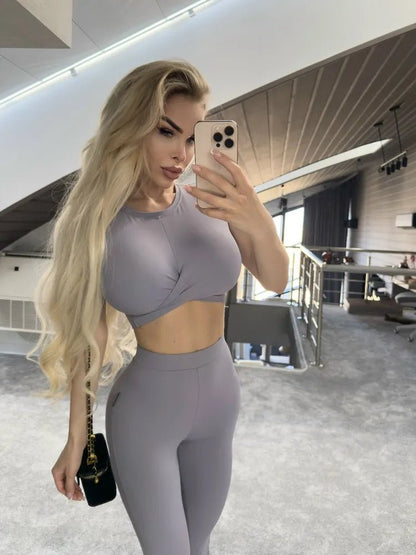 Workout Top Tied Up Top Gray - Bona Fide