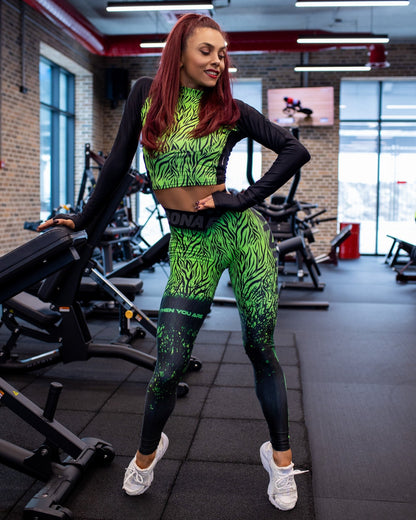 Leggings Crossfit Leggings Tiger Lily Acid Green - Bona Fide