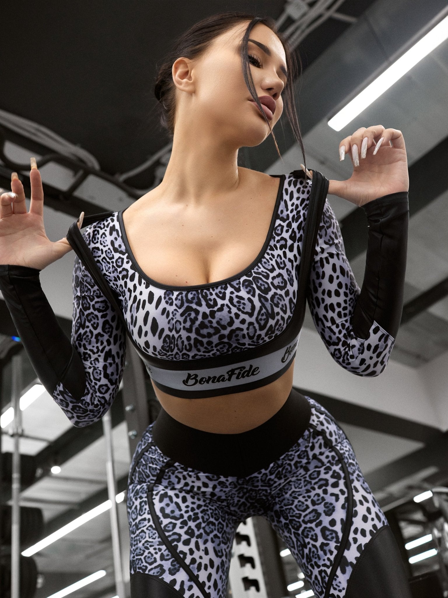 Workout Top Aerobica Rash Snow Leo - Bona Fide